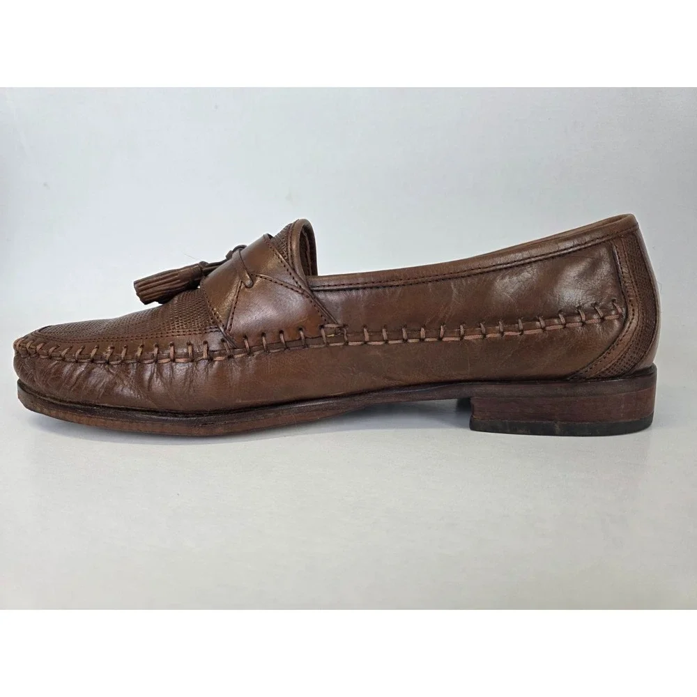 Florsheim Men's Dress Shoes‎ Size 10.5 Brown Tan Leather Tassel Slip On Loafers